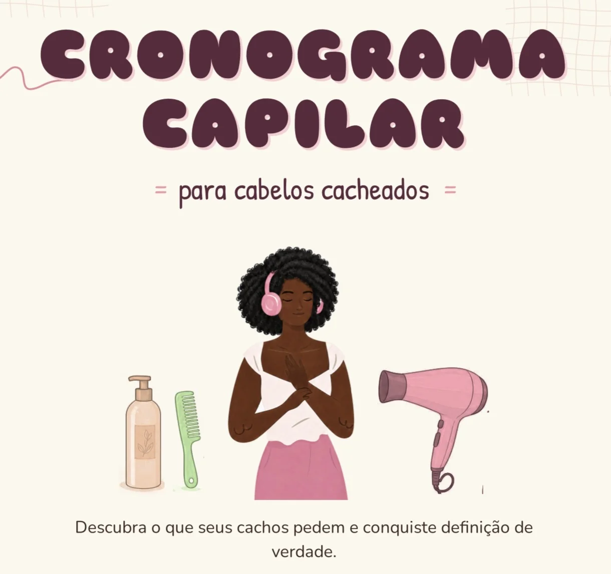 Capa do ebook Cronograma Capilar Cabelos Cacheados